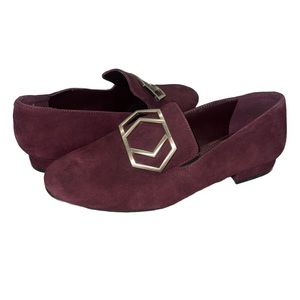 Nine West Burgundy/Purple Suede Flats - 6